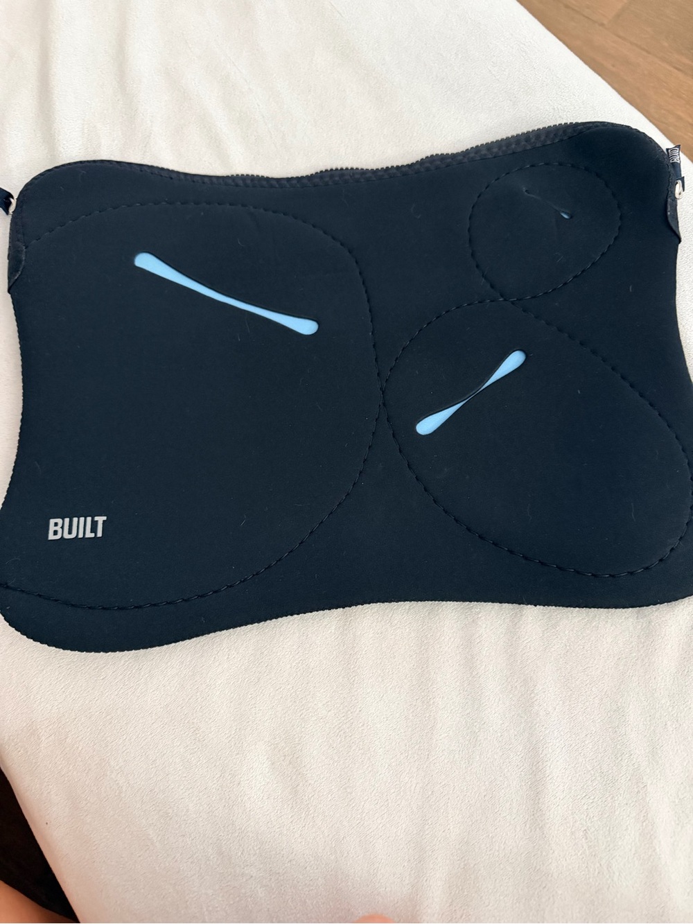 BUILT Black Tablet Sleeve with Light Blue Accents